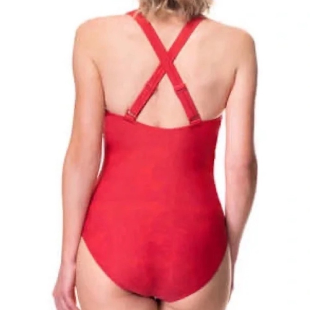 Roots Red Racerback One-Piece Swimsuit size 16 - Picture 2 of 9
